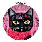 Mouse Pad Gatos Engraçados Redondo 19cm Antiderrapante