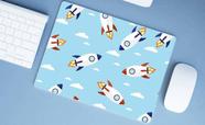 Mouse Pad Grande Infantil Personalizado Foguetes