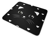 Mouse Pad Personalizado Gatinho Preto Com Corações
