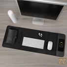 Mouse Pad Preto 30x80cm Antiderrapante com Carregador de Celular