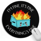 Mouse Pad Qwaq Dumpster on Fire, pequena base de borracha antiderrapante
