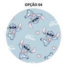Mouse Pad Stich Angel Redondo 19cm Borracha Antiderrapante