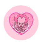 Mouse Pad Terror Rosa Redondo 19cm Borracha Antiderrapante