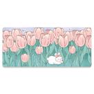 Mouse Pad, tulipa grande e fofa, 80x30cm, 2 mm de espessura, borracha natural