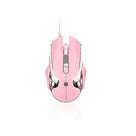 Mouse para jogos FIRSTBLOOD ONLY GAME AJ120 com fio LED retroiluminado rosa