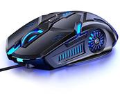 Mouse para jogos Smaige Wired 6 botões 3200 DPI LED Light Black