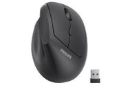 Mouse PHILIPS vertical ergonômico sem fio de 2,4 GHz preto