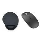 Mouse Recarregável + Mouse Pad Para Notebook - Preto