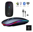 Mouse Recarregável Wireless Silencioso com Iluminação RGB
