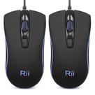 Mouse Rii com fio e USB retroiluminado azul para Windows PC 2PACK