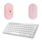 Mouse Rosa / Teclado Bluetooth P/ Galaxy Tab S5e T725 10.5