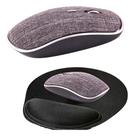Mouse Sem Fio 1600 Dpi Ms600 Cinza Ergonômico + Mousepad