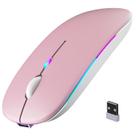 Mouse sem fio Afaartcci Bluetooth 5.2 recarregável rosa
