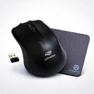 Mouse Sem Fio C3Tech MW20BK 1600DPI USB 2.4GHz + Mouse Pad Preto