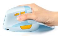 Mouse sem fio ergonômico com USB recarregável tipo C