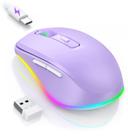 Mouse Sem Fio Jiggler PEIOUS - Recarregável com LED Roxo