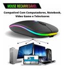 mouse sem fio recarregavel cor preto