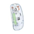 Mouse Sem Fio Transparente Dual Bluetooth 5.0 2.4G Tri-Modo 2400DPI Silencioso Recarregável 500mAh