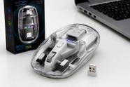 Mouse Sem Fio Wireless Bluetooth + 2.4ghz Transparente Exbom MS-350T