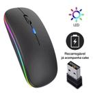 Mouse Sem Fio Wireless- Preto Com Bateria Interna Recarregavel 2,4 Ghz Led RGB, tablet notebook - Tw