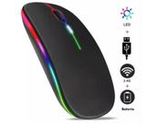 Mouse Sem Fio Wireless Silencioso Recarregavel com Rgb K Certificado Anatel Usb Preto Ka-618 Premium