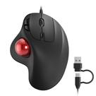 Mouse Trackball Nulea M509 com fio, design ergonômico, vermelho