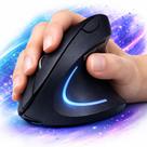 Mouse Vertical Ergonômico Sem Fio Bluetooth e USB 2.4G Silencioso, DPI Ajustável, Reduz Tensão no Pulso, Portátil e Confortável