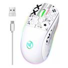 Mouse Wireless Óptico Hxsj T90 Rgb Bluetooh E Cabo