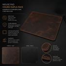 Mousepad Couro Legítimo Dupla Face 20x20 cm Office Premium