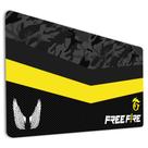 Mousepad Gamer Estampa Preta E Amarela Game Batalha Booya Fire Tapete Para Teclado Computador