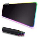 Mousepad Gamer LED RGB 80x30cm Grande Antiderrapante 7 Cores 14 Efeitos USB Preto