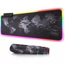Mousepad Gamer Mundi Grande Com Led Rgb 7 Cores 90 X 40 Cm Base Antiderrapante e Borda Costurada