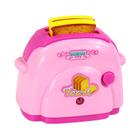 Móveis de casa de bonecas em miniatura de brinquedo, torradeira rosa com pão Móveis de casa de bonecas em miniatura de brinquedo, torradeira rosa com pão