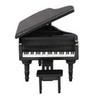 Móveis de casa de bonecas em miniatura, piano de cauda preto de madeira