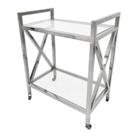 Movel Carrinho Bar Metal Prata Moderno Fino Acabamento