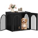 Móvel Casinha para Cães Hzuaneri 68 cm de Madeira Preta com 3 Portas Móvel Casinha para Cães Hzuaneri 68 cm de Madeira Preta com 3 Portas