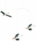 Móvel suspenso Flensted Lucky Storks 45 cm feito à mão na Dinamarca