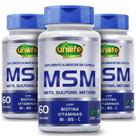 Msm metilsulfonilmetano vitaminas biotina b1 b5 vitamina c 60 caps unilife kit 3 unid