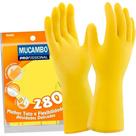 Mucambo Luva Forrada Amarela ,M - Kit C/10 Pr