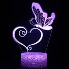 Mudança de cor LED 3D Night Light Butterflys para crianças Mudança de cor LED 3D Night Light Butterflys para crianças