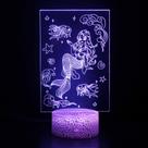 Mudança de cor LED 3D Night Light Mermaids para crianças