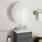 Mueble de Baño Casafoyer con Espejo Redondo y LED Roble 47x47x18 cm