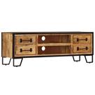 Mueble para TV Casafoyer 120x30x40 cm con Cajones de Madera Maciza de Mango