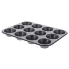Muffin Tin De Buyer, 12 xícaras de aço inoxidável antiaderente, preto