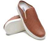 Mule Couro Casual Slip On Babuche Masculino Solado Flat Confortável Prático Versátil