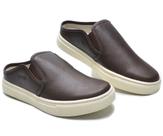 Mule Couro Casual Slip On Babuche Masculino Solado Flat Confortável Prático Versátil