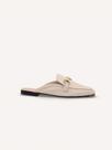 Mule Couro Fivela Off White