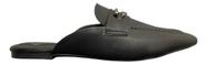 Mule Feminino Preto Conforto Bico Quadrado Offline