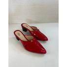 Mule Feminino salto alto Verniz vermelho Mule Feminino salto alto Verniz vermelho