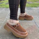 Mule Feminino Tarma Peluciado Forrado Inverno Camurça Chic